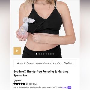 Kindred bravely pumping/nursing bra size small busty